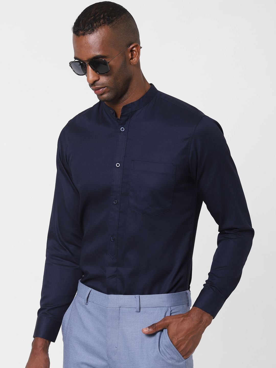 Navy Blue Formal Full Sleeves Shirt
