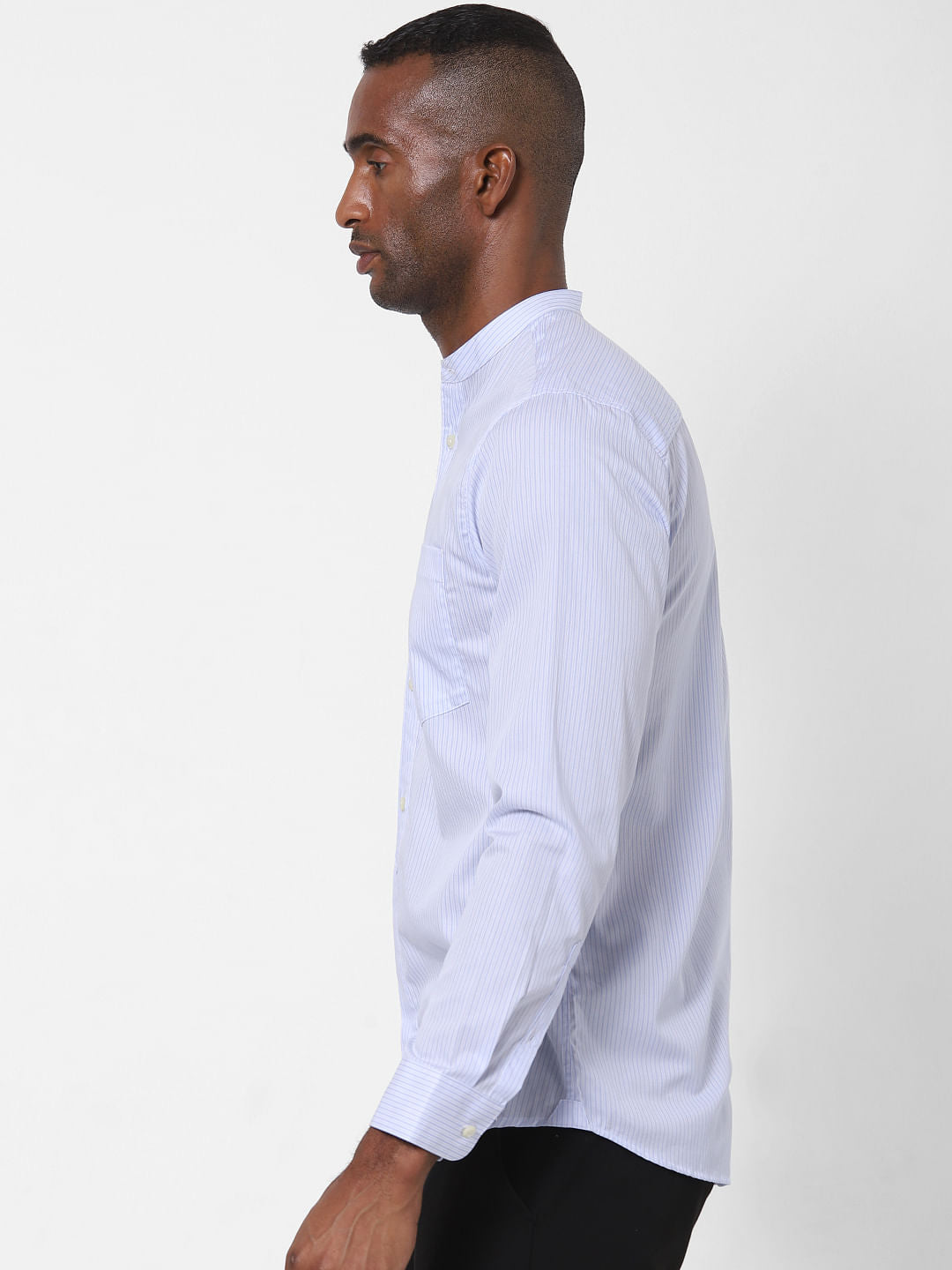 Blue Striped Formal Full Sleeves Shirt