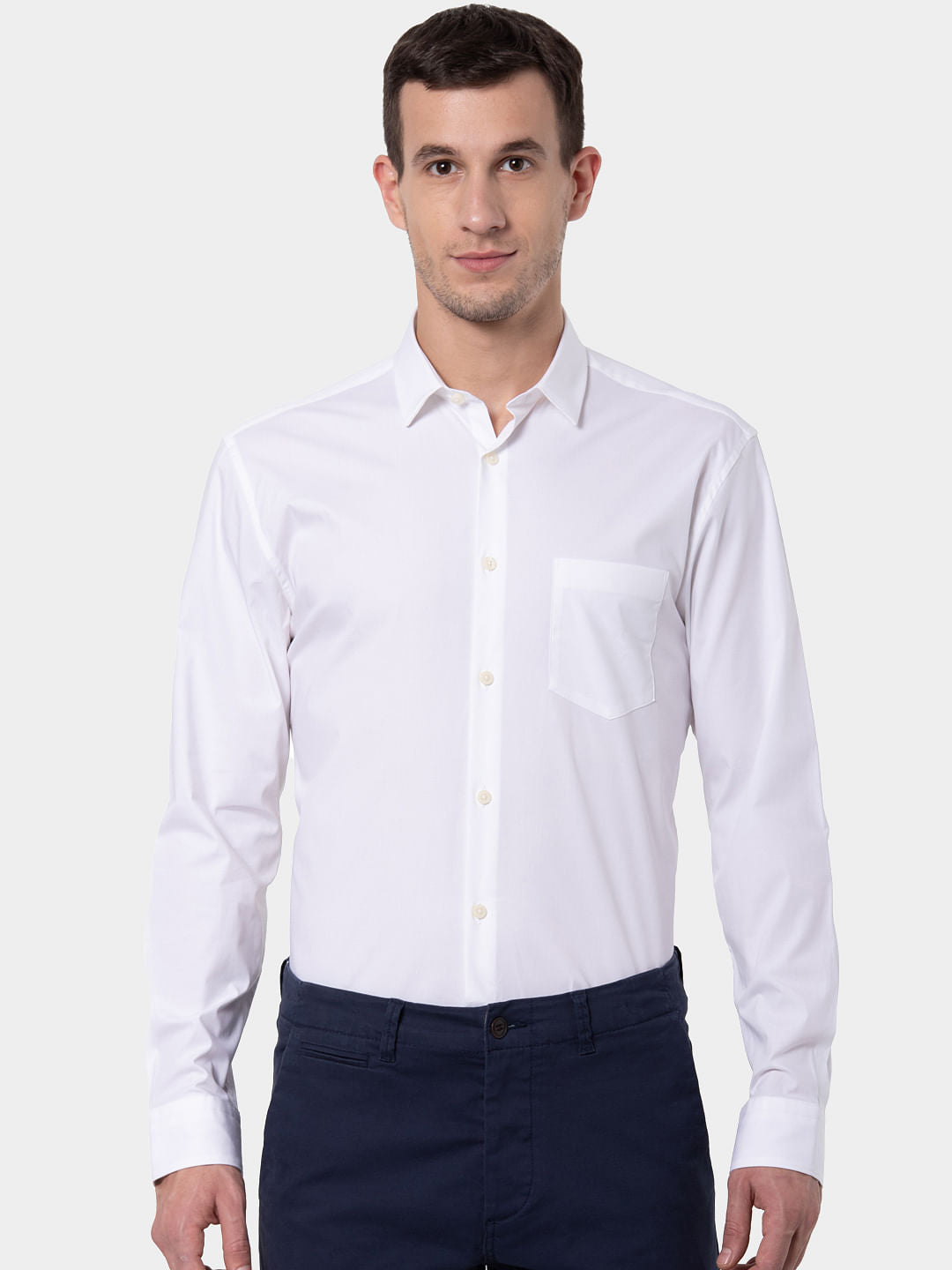 White Formal Full Sleeves Shirt