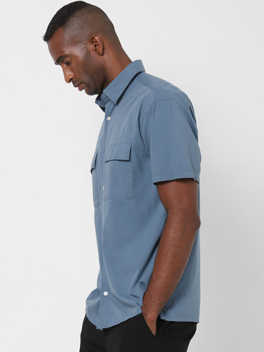 Blue Short Sleeves Shirt