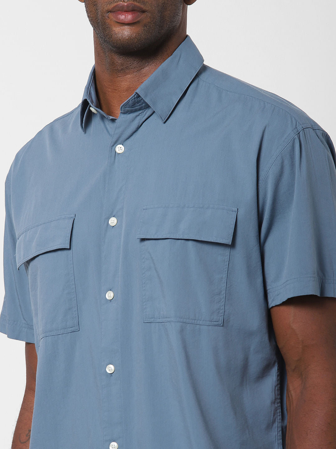Blue Short Sleeves Shirt