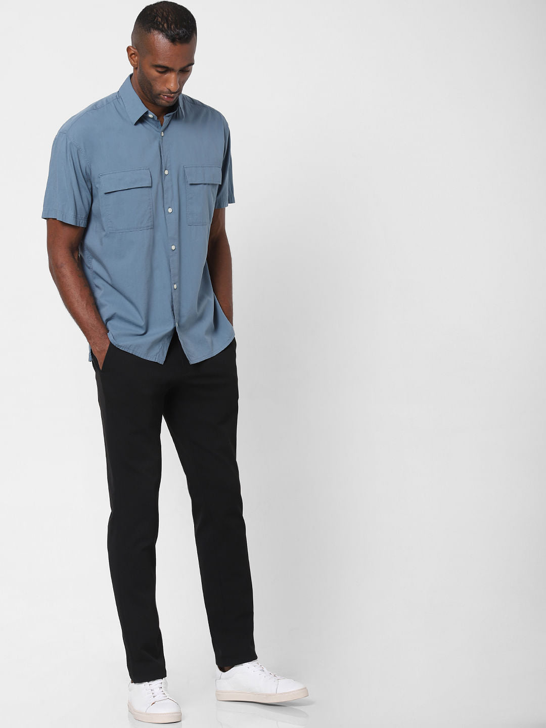 Blue Short Sleeves Shirt