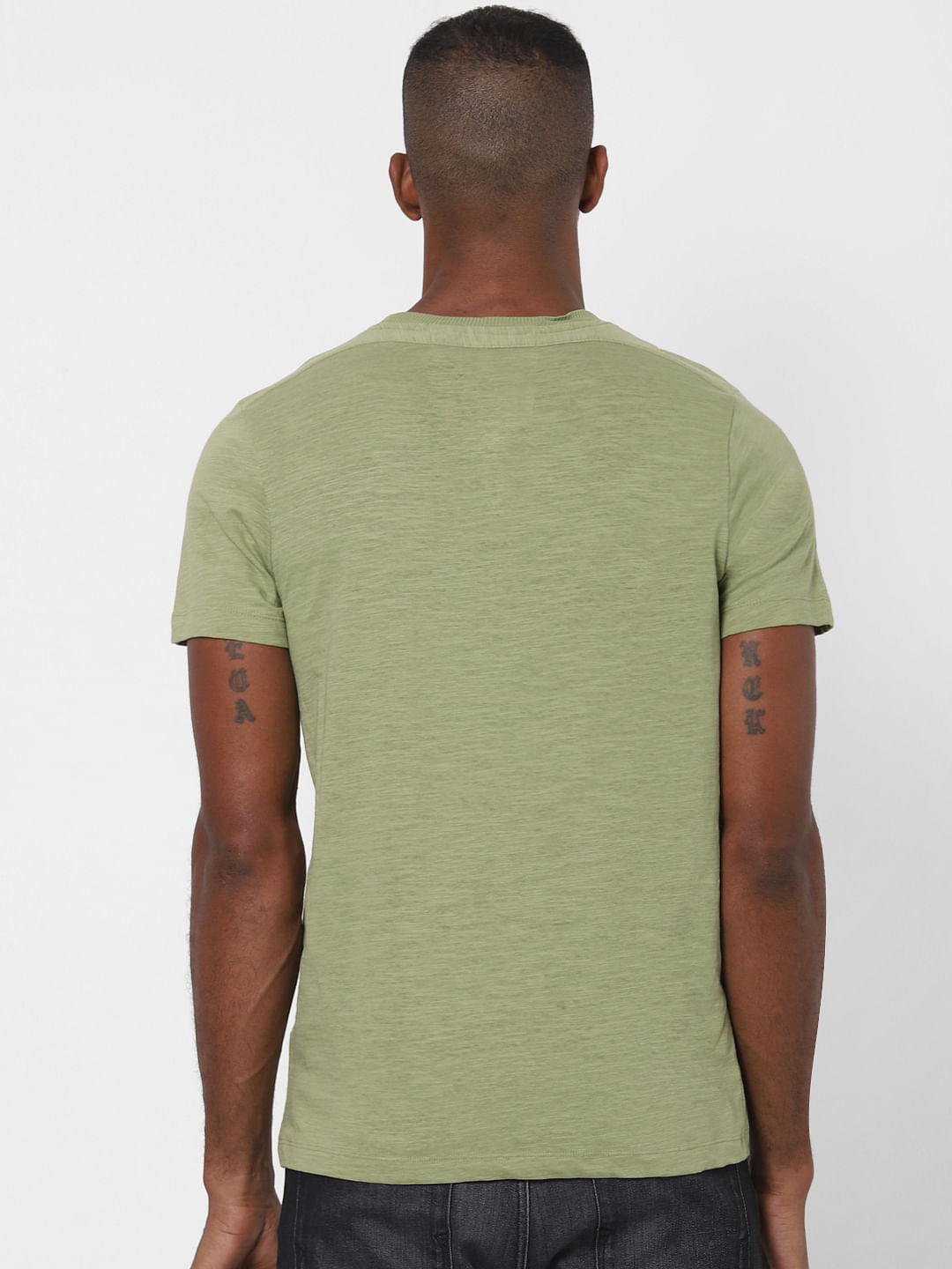 Green Chest Pocket Crew Neck T-Shirt