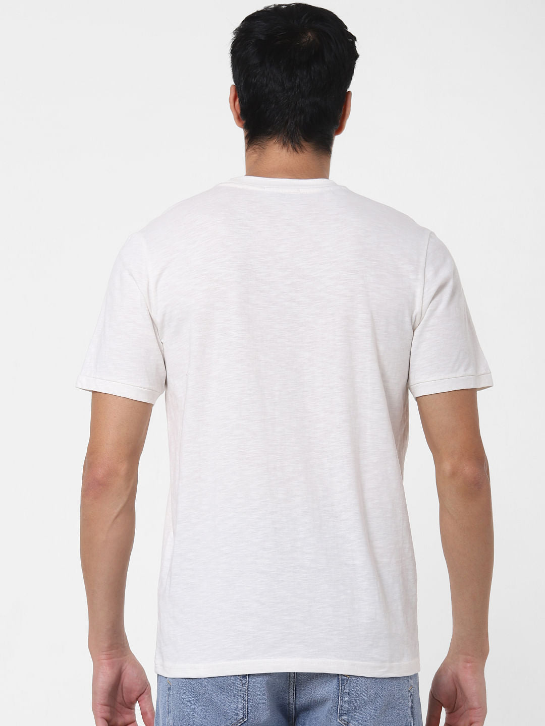 White Graphic Print Crew Neck T-Shirt