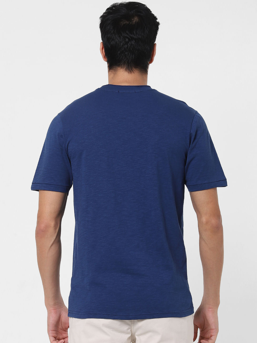 Blue Graphic Print Crew Neck T-Shirt