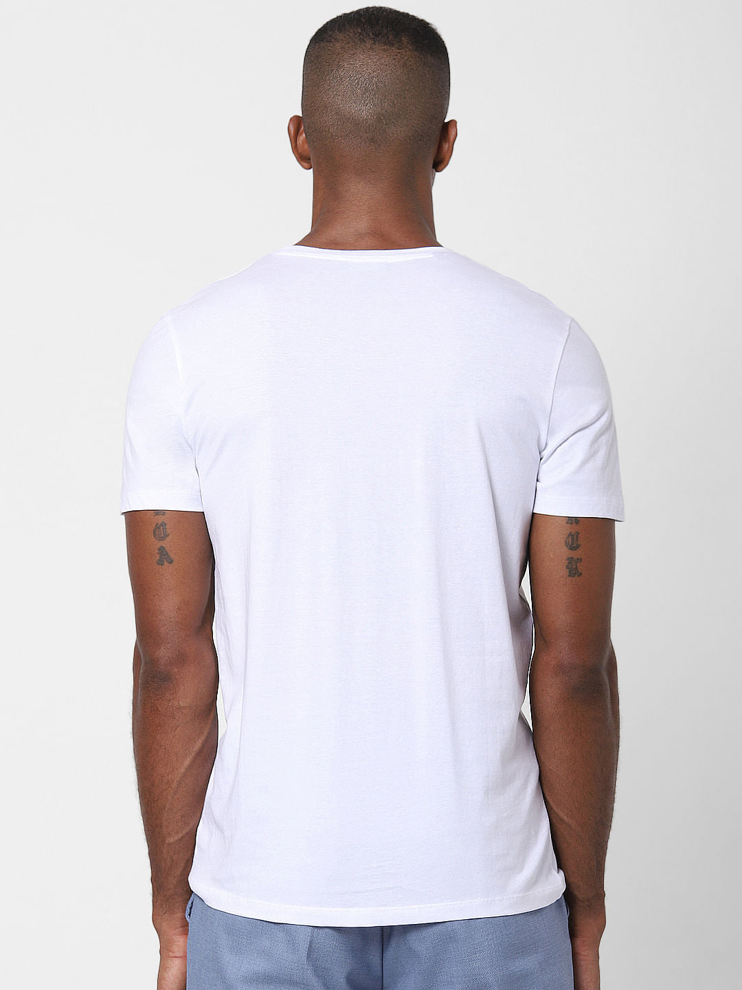 White Graphic Print Crew Neck T-Shirt