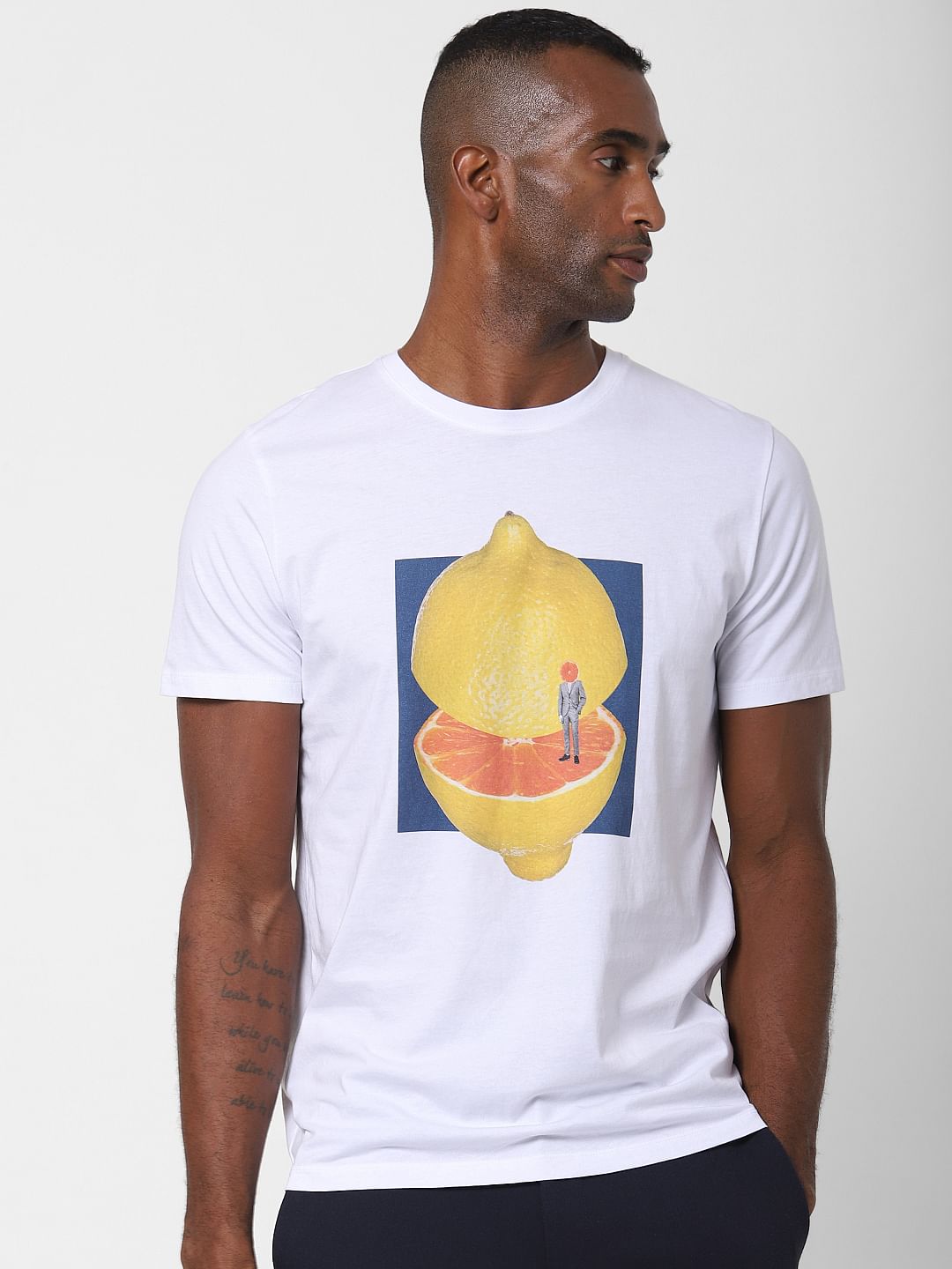 White Lemon Graphic Print T-Shirt