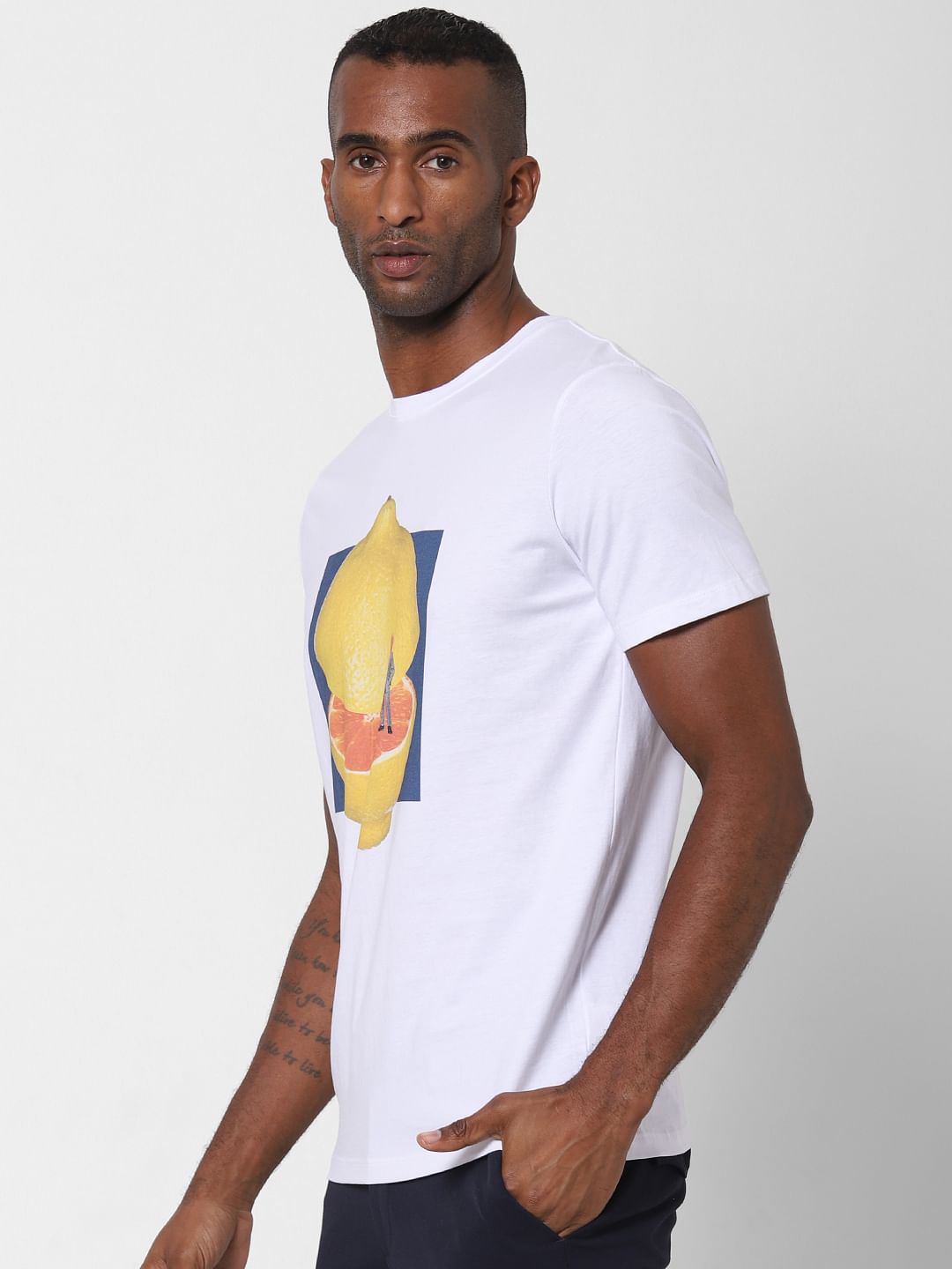 White Lemon Graphic Print T-Shirt