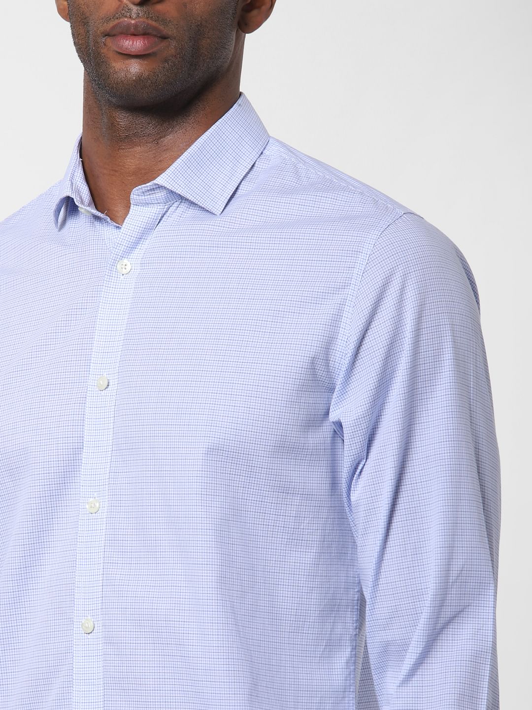 Blue Check Formal Full Sleeves Shirt