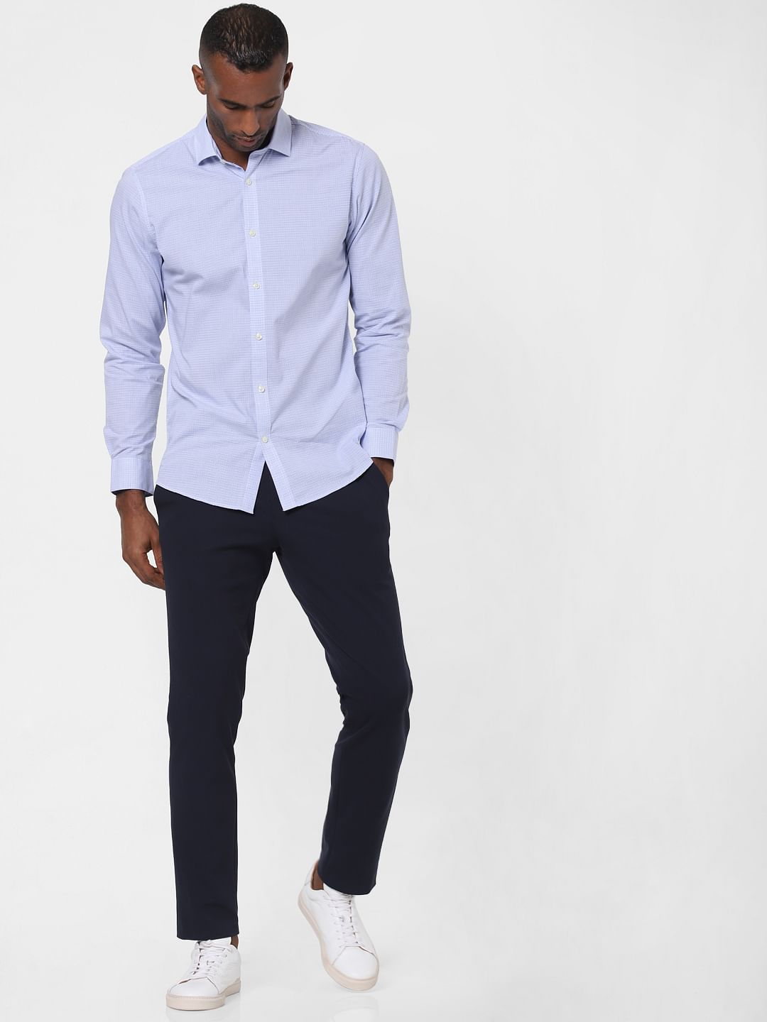 Blue Check Formal Full Sleeves Shirt