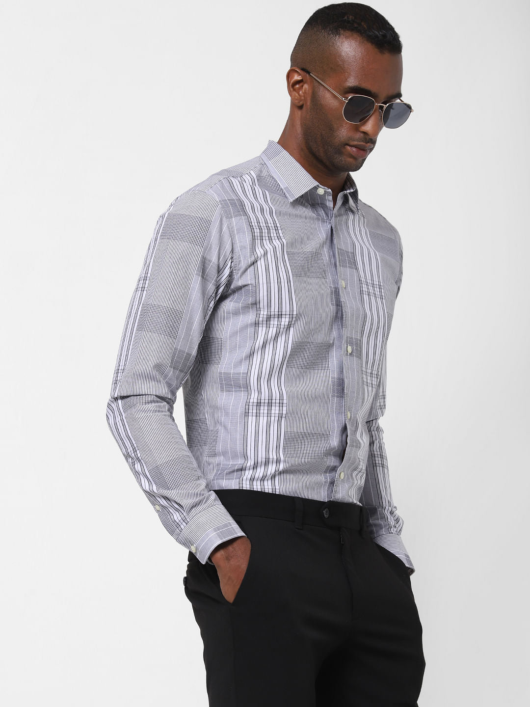 Black Check Full Sleeves Shirt