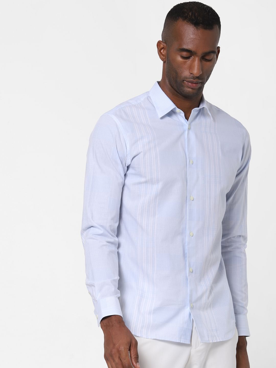 Light Blue Check Full Sleeves Shirt