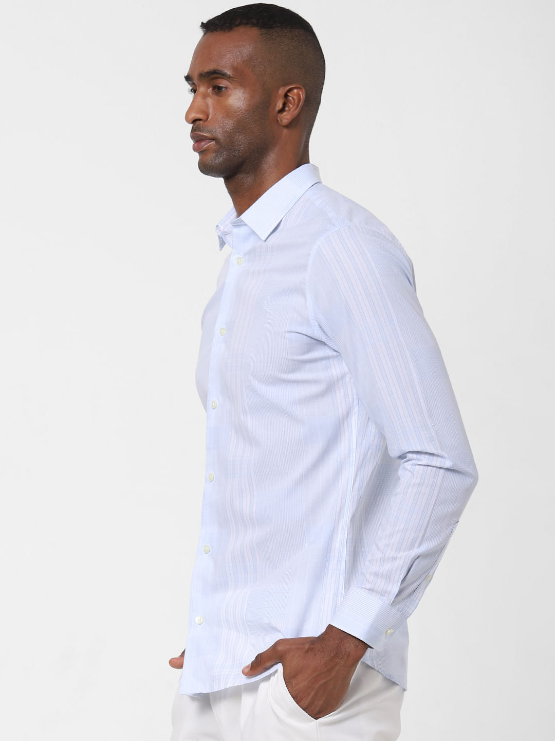 Light Blue Check Full Sleeves Shirt