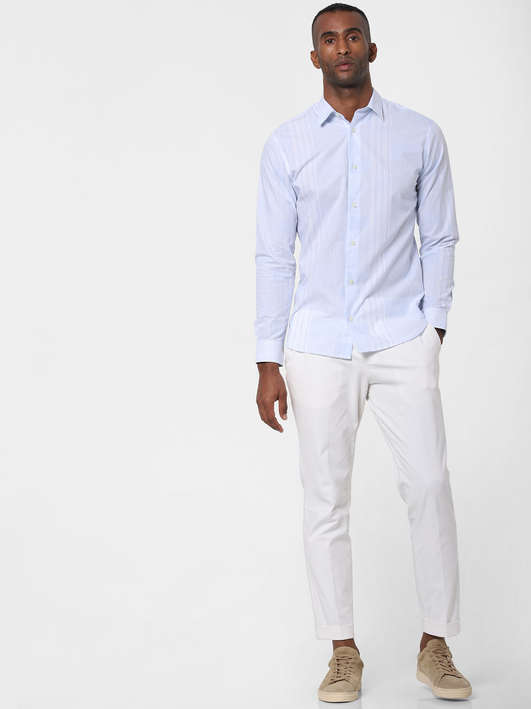 Light Blue Check Full Sleeves Shirt