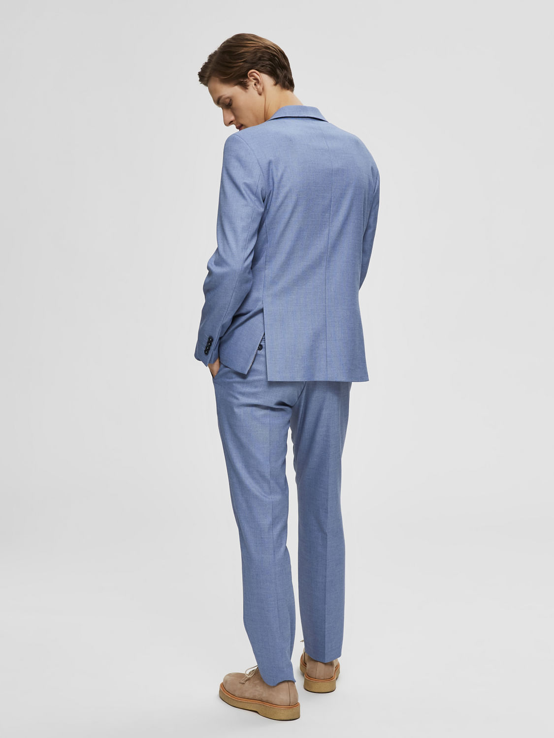 Light Blue Double Button Formal Blazer