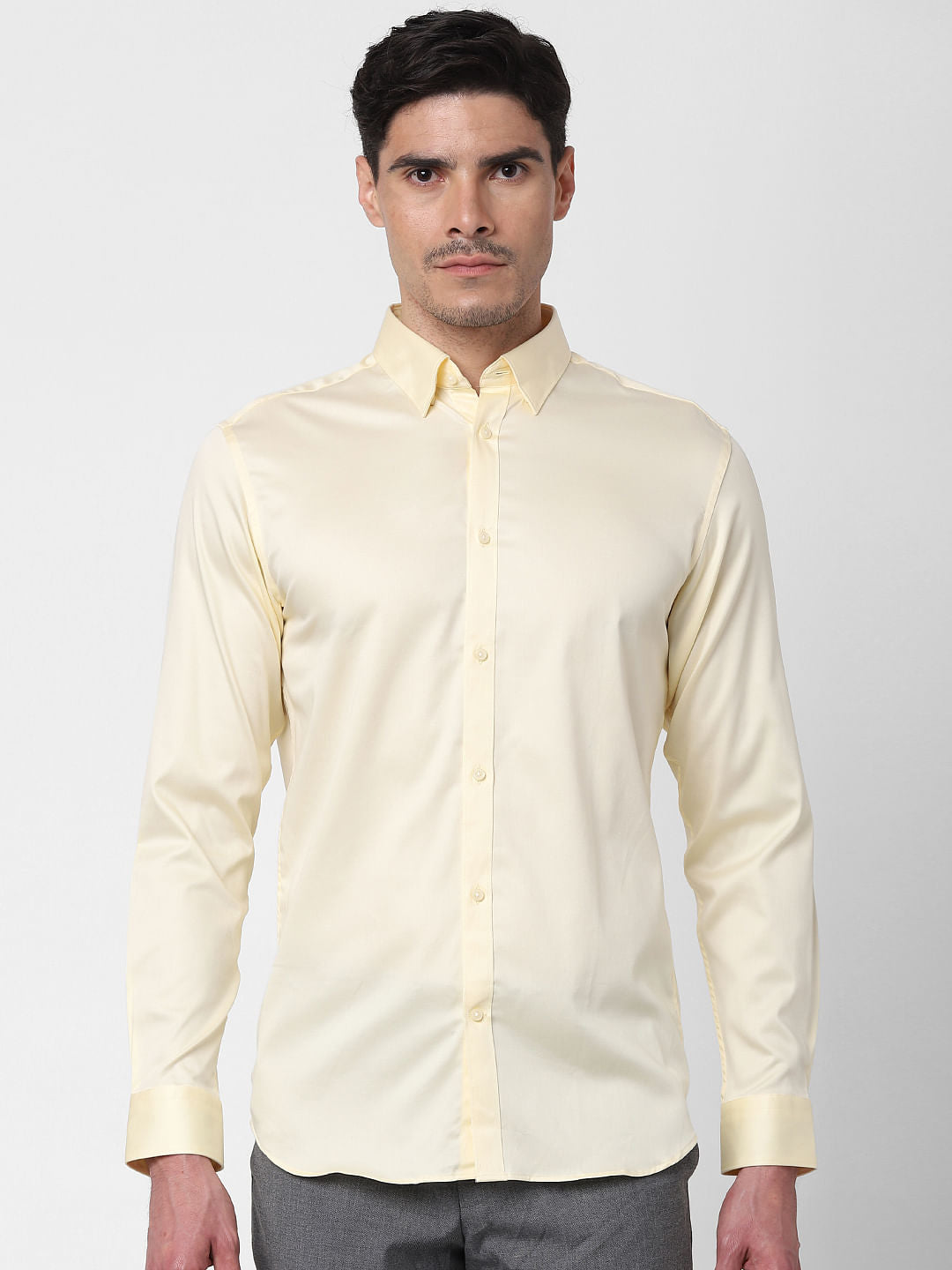 Yellow Full Sleeves Slim Fit Shirt