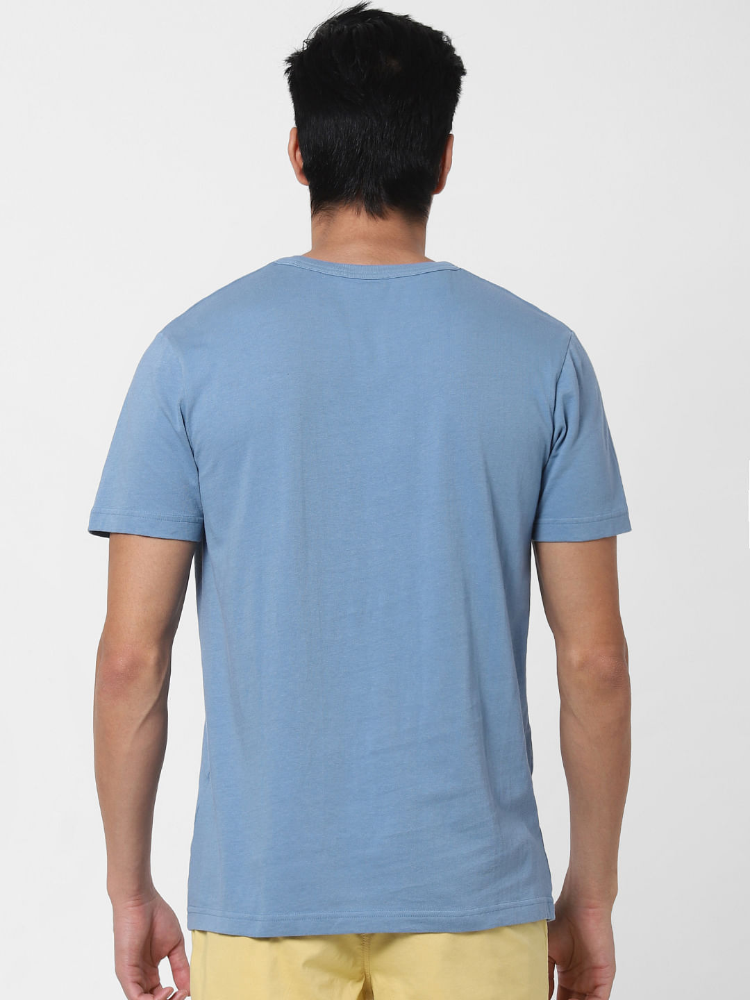 Blue Graphic Print Crew Neck T-Shirt