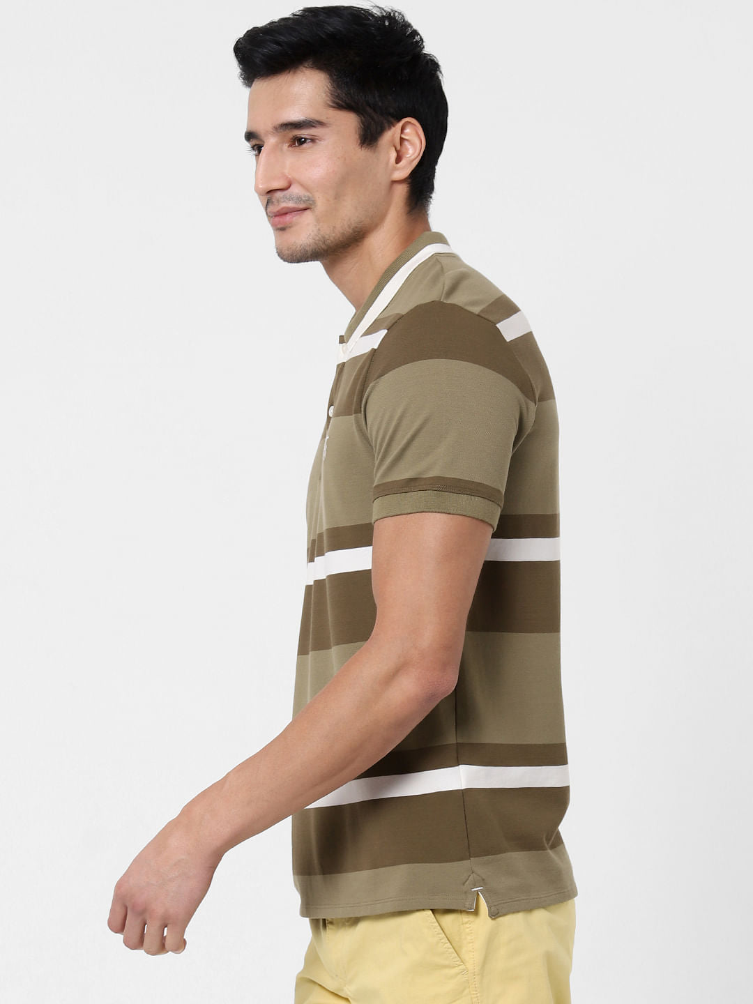 Green Colourblocked Polo T-Shirt