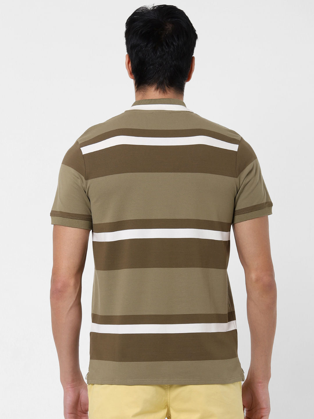 Green Colourblocked Polo T-Shirt