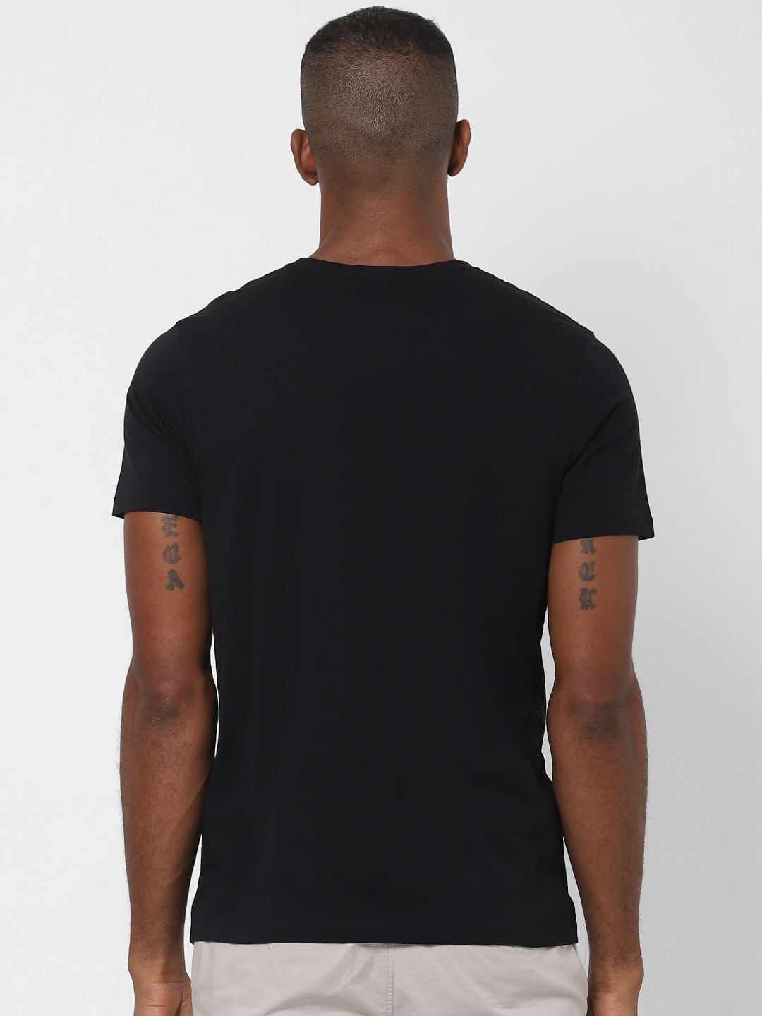 Black Slogan Print Crew Neck T-Shirt
