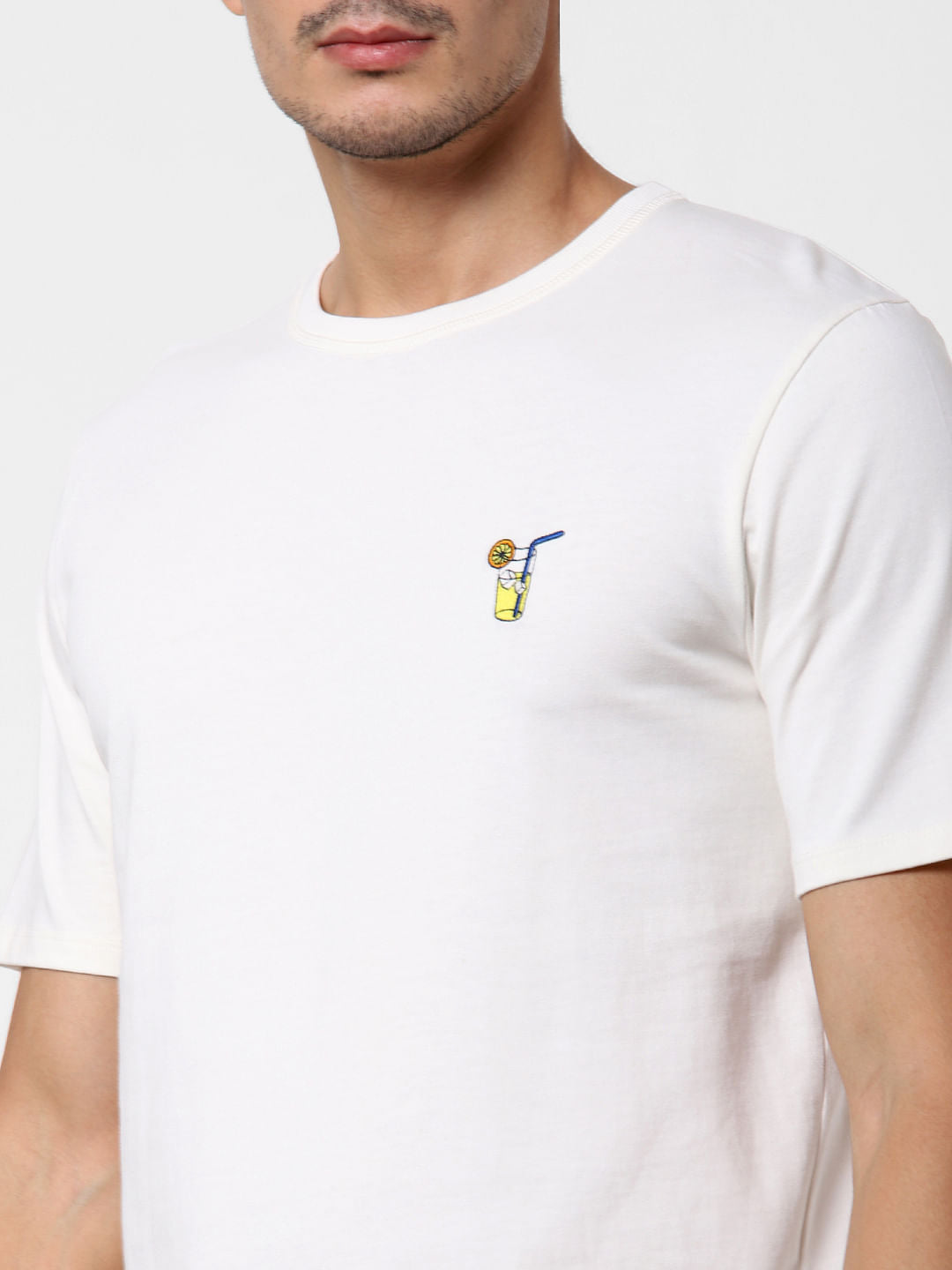 White Graphic Print Crew Neck T-Shirt