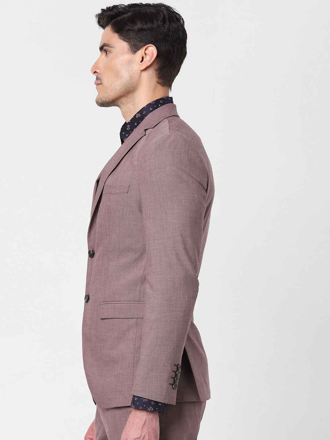 Pink Double Button Formal Blazer