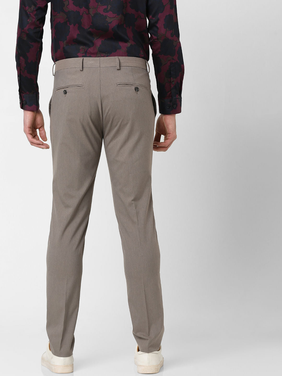 Brown Mid Rise Formal Trousers