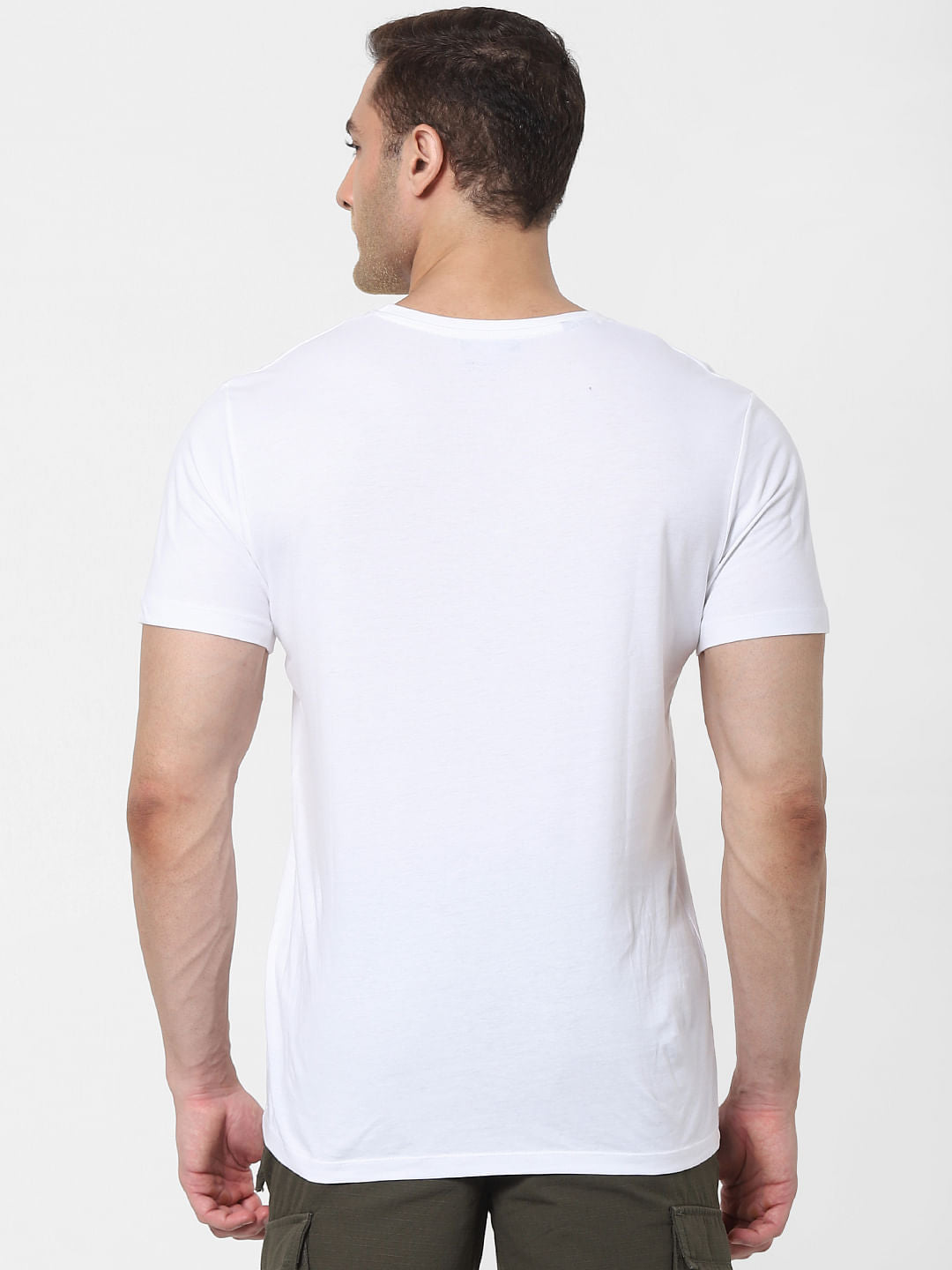 White Organic Cotton Text Print Crew Neck T-Shirt