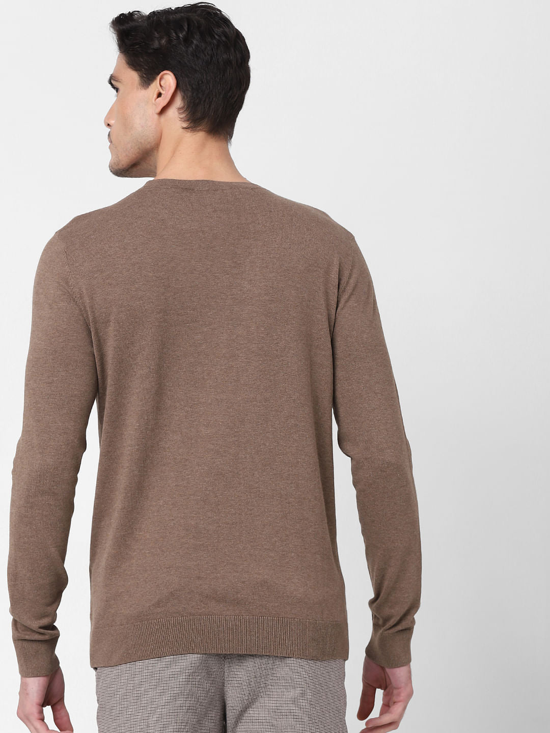 Brown Crew Neck Pullover