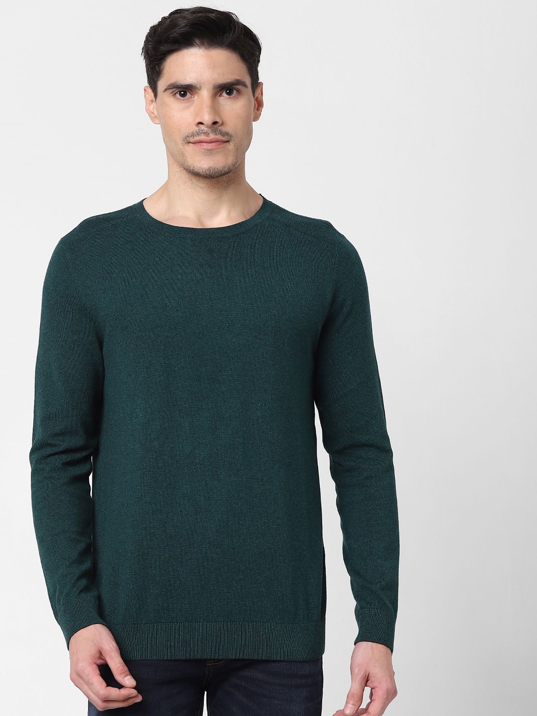 Green Crew Neck Pullover