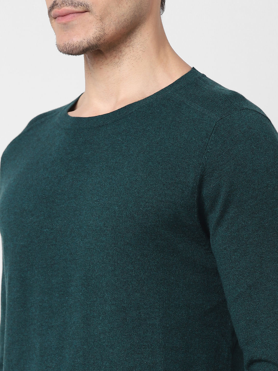 Green Crew Neck Pullover