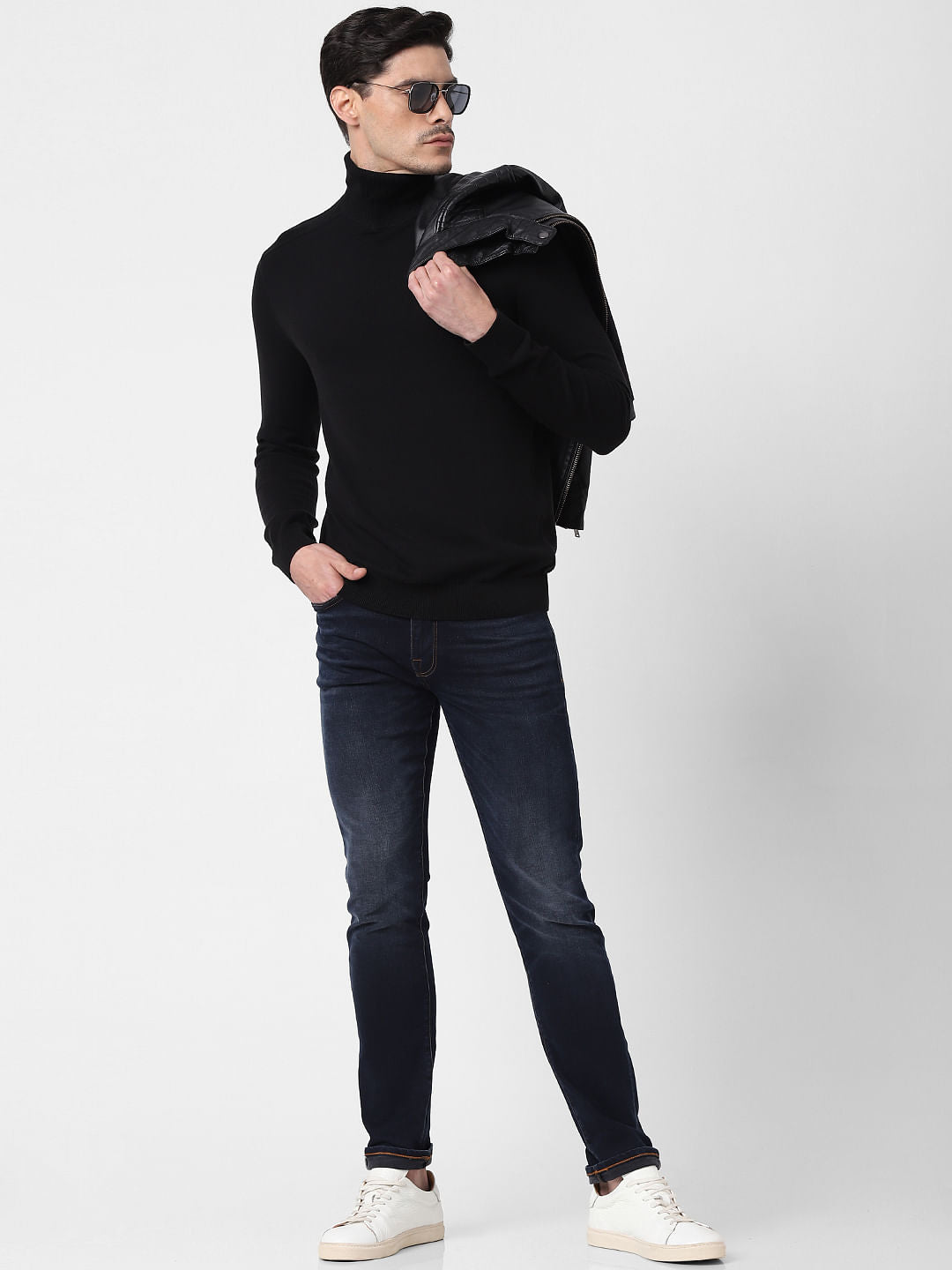 Black Roll Neck Pullover