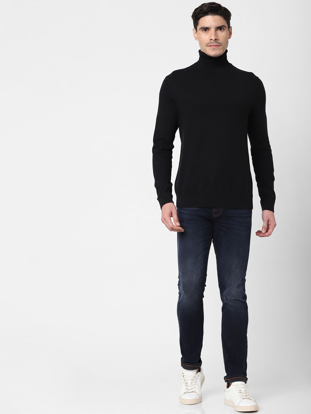 Black Roll Neck Pullover