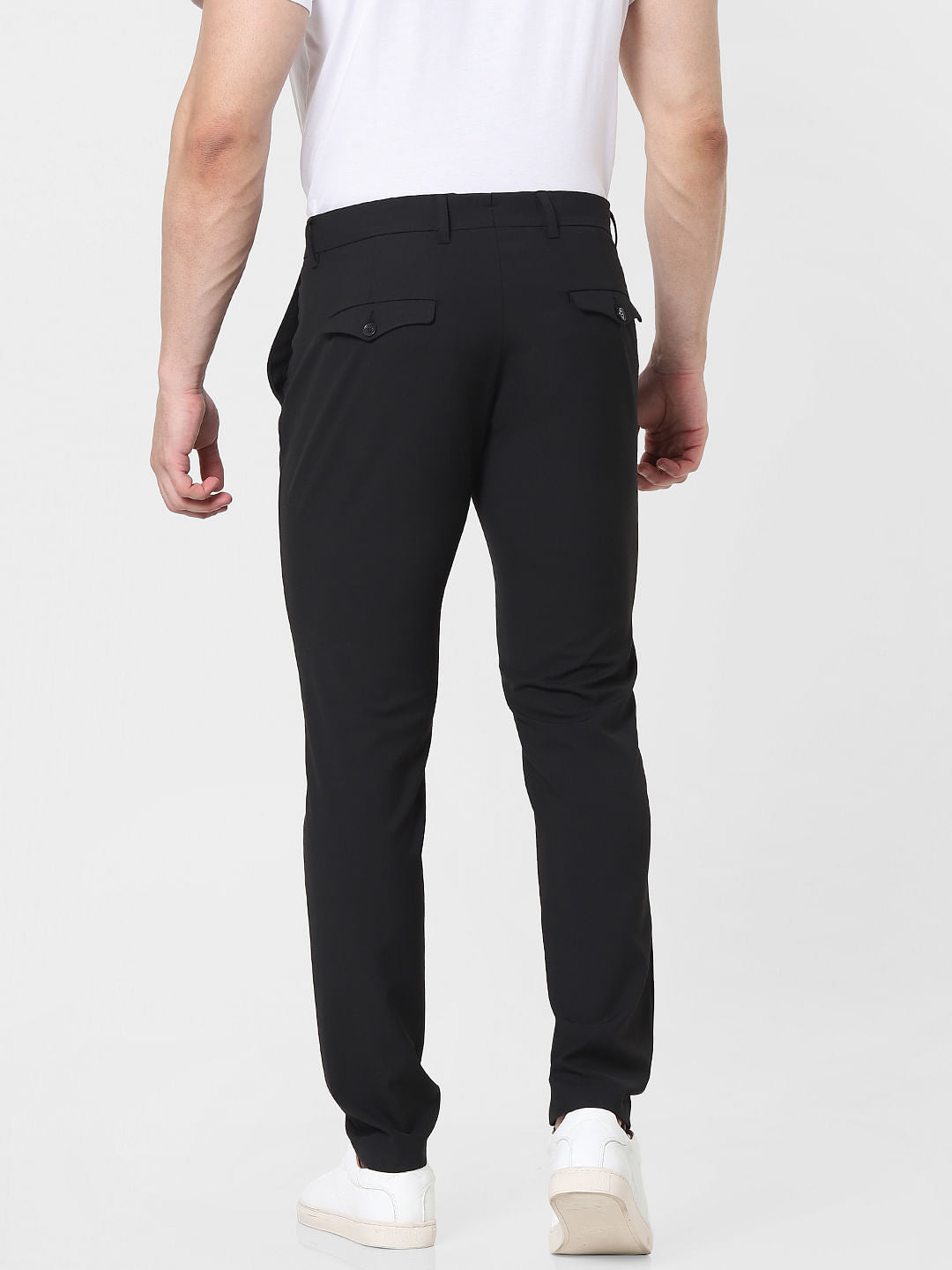 Black Mid Rise Slim Fit Pants