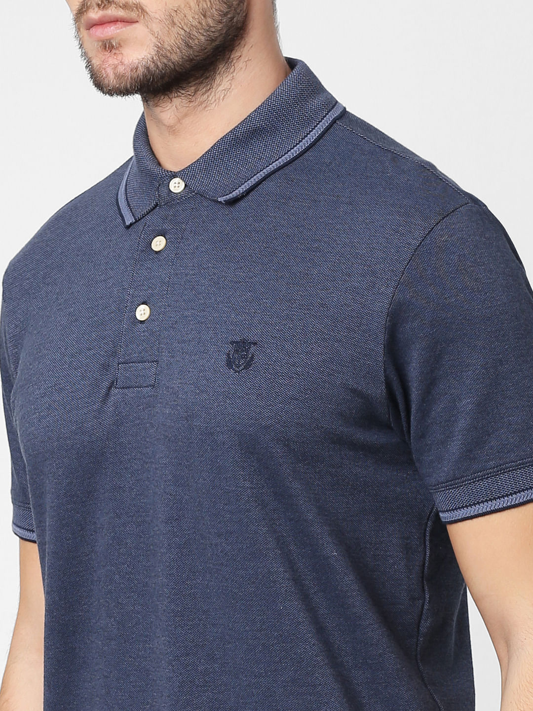 Blue Polo Neck T-Shirt