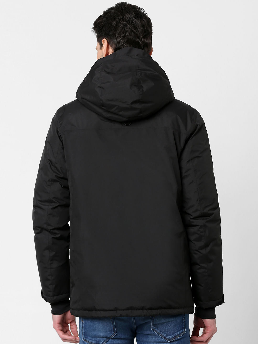 Black Hooded Parka Jacket