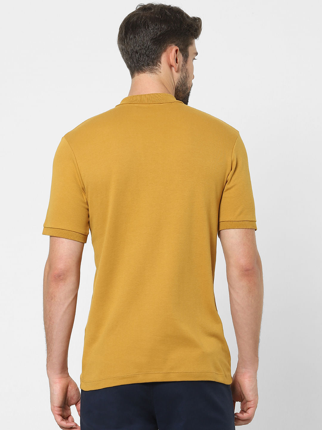 Mustard Organic Cotton Polo Neck T-Shirt