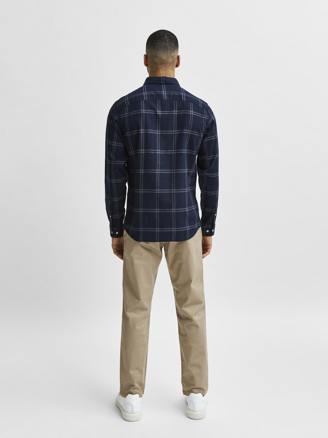 Dark Blue Flannel Checked Full Sleeves Shirt