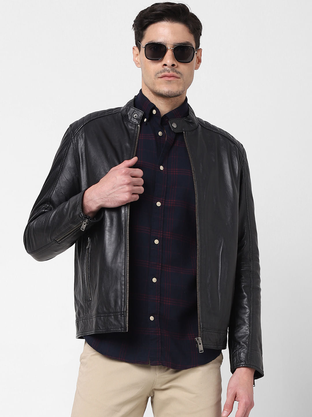 Dark Blue Flannel Checked Full Sleeves Shirt