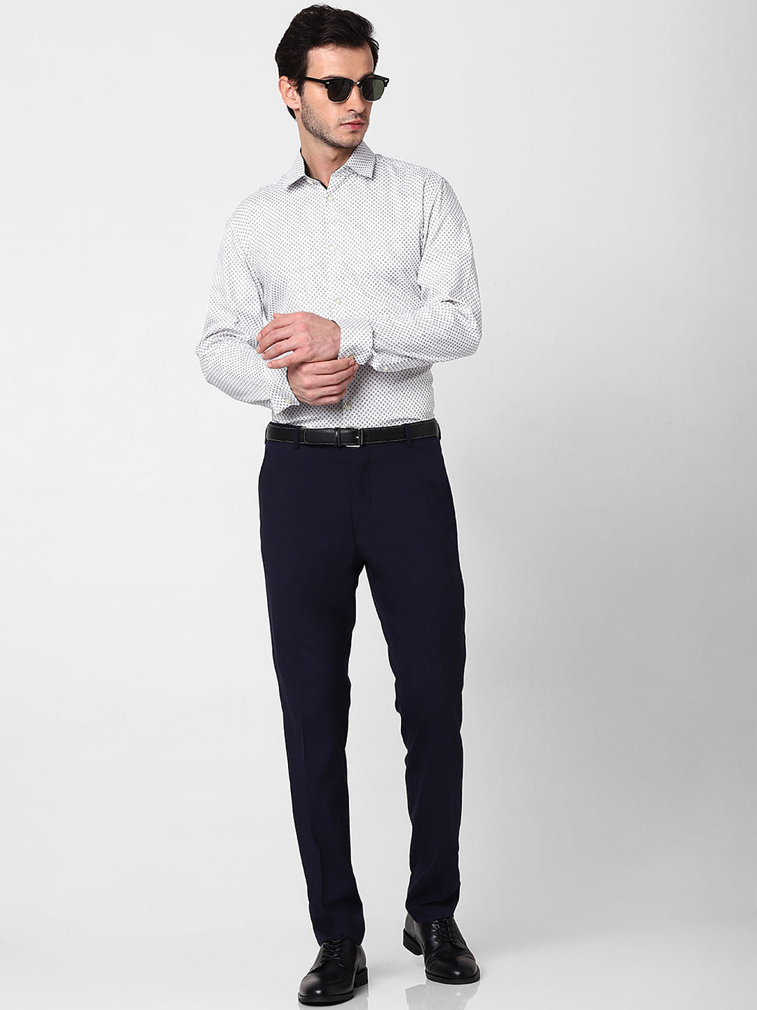 White All Over Print Full Sleeves Shirt