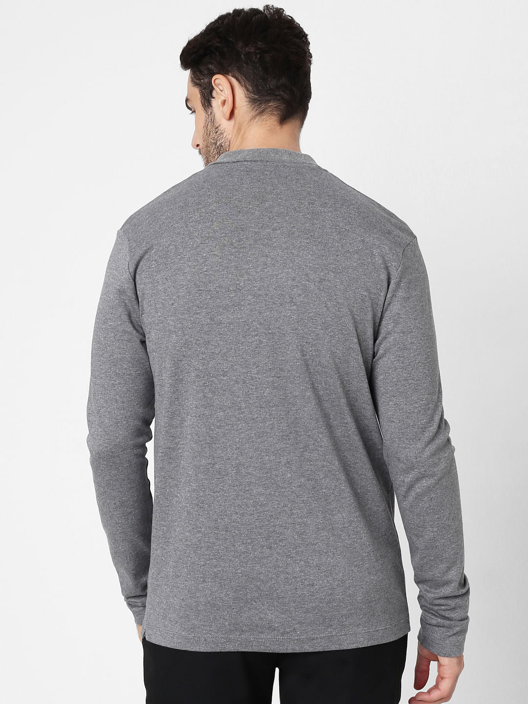 Grey Polo Neck T-Shirts