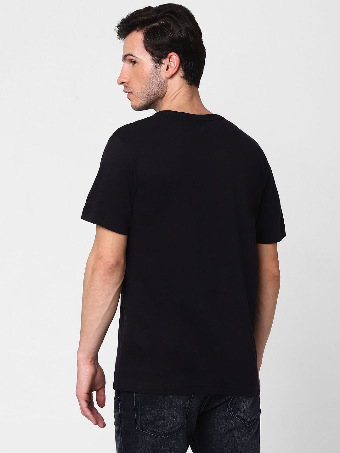 Black Graphic Print Crew Neck T-Shirt