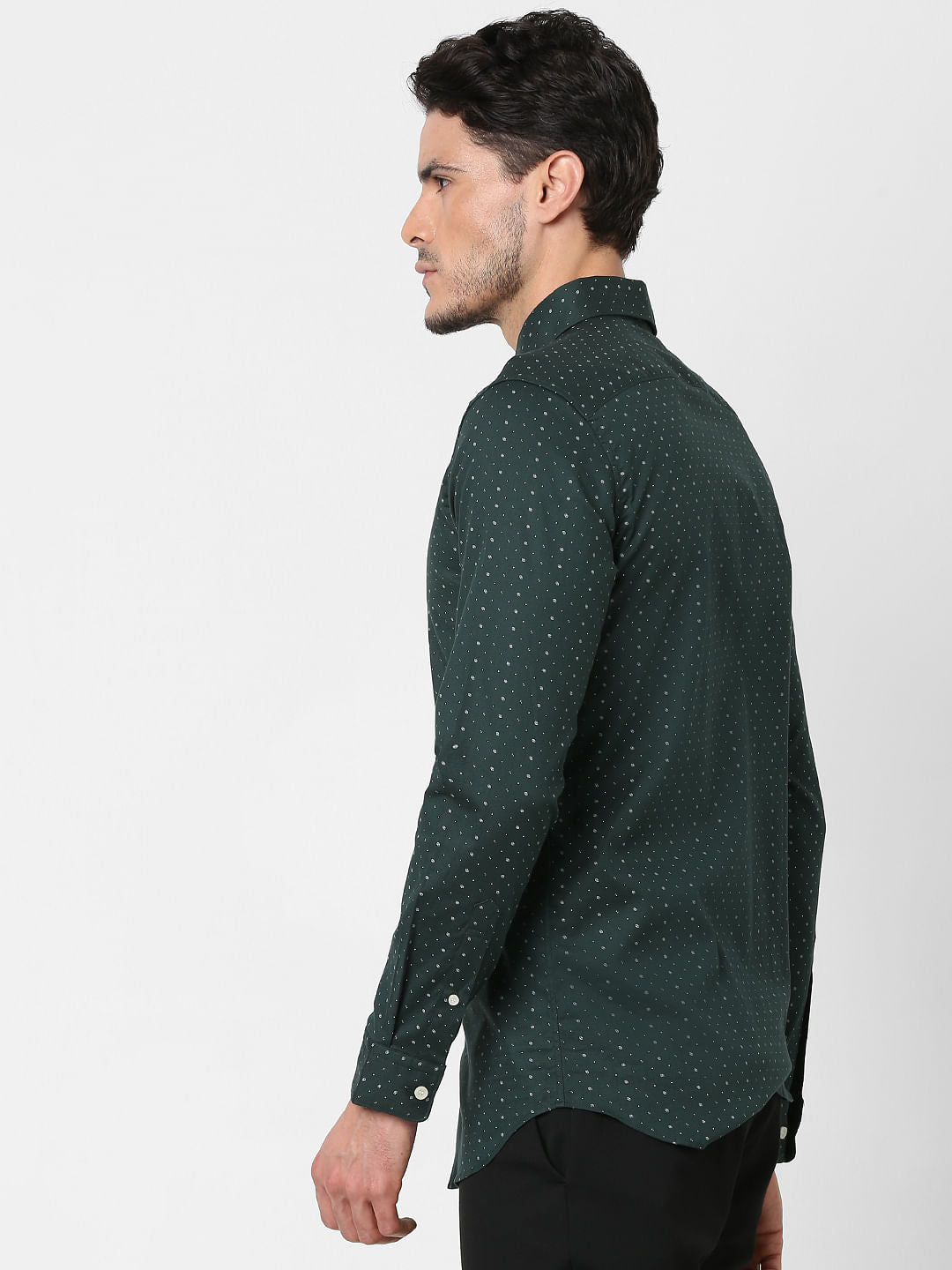 Green All Over Print Full Sleeves Shirt