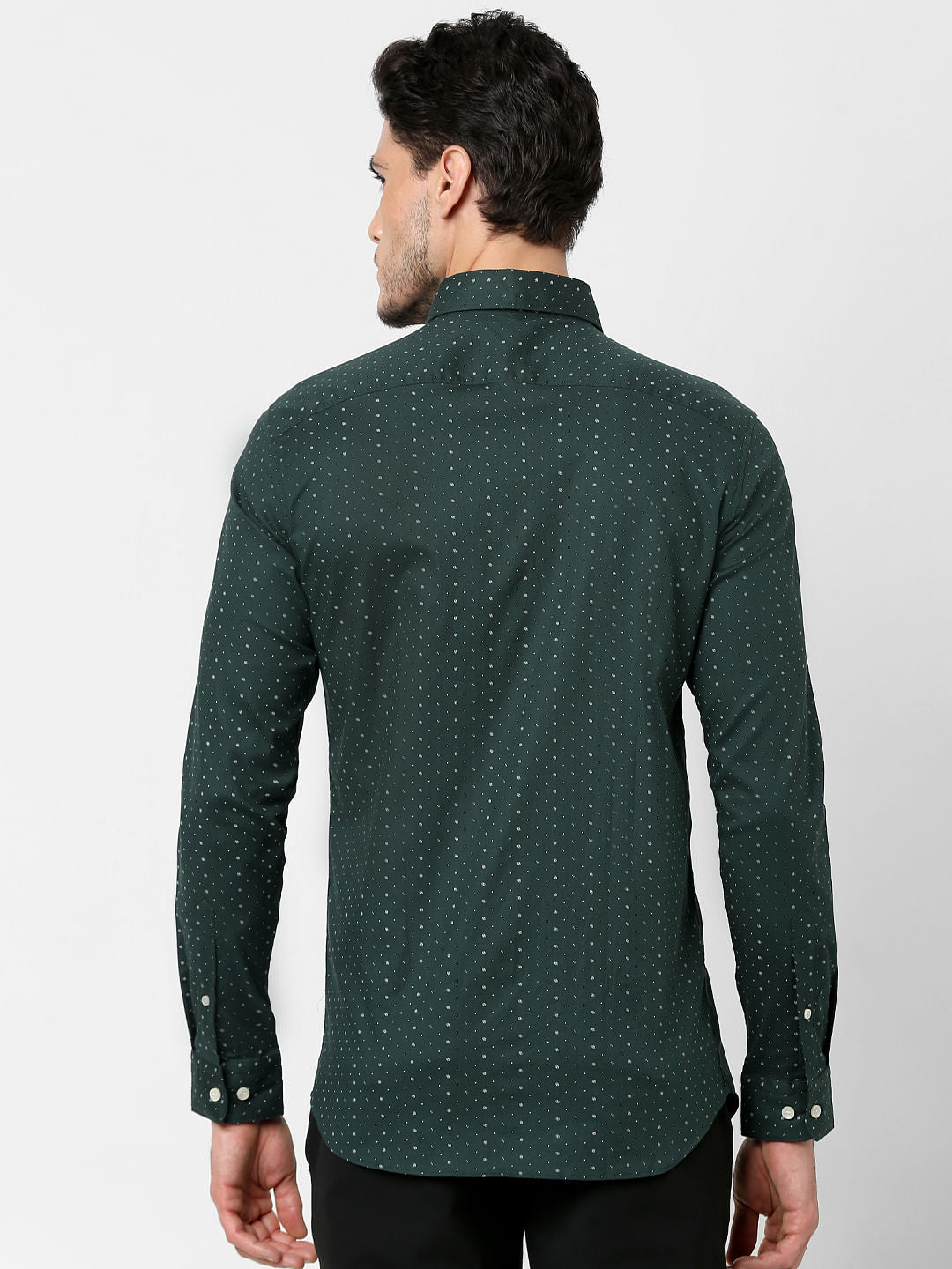 Green All Over Print Full Sleeves Shirt
