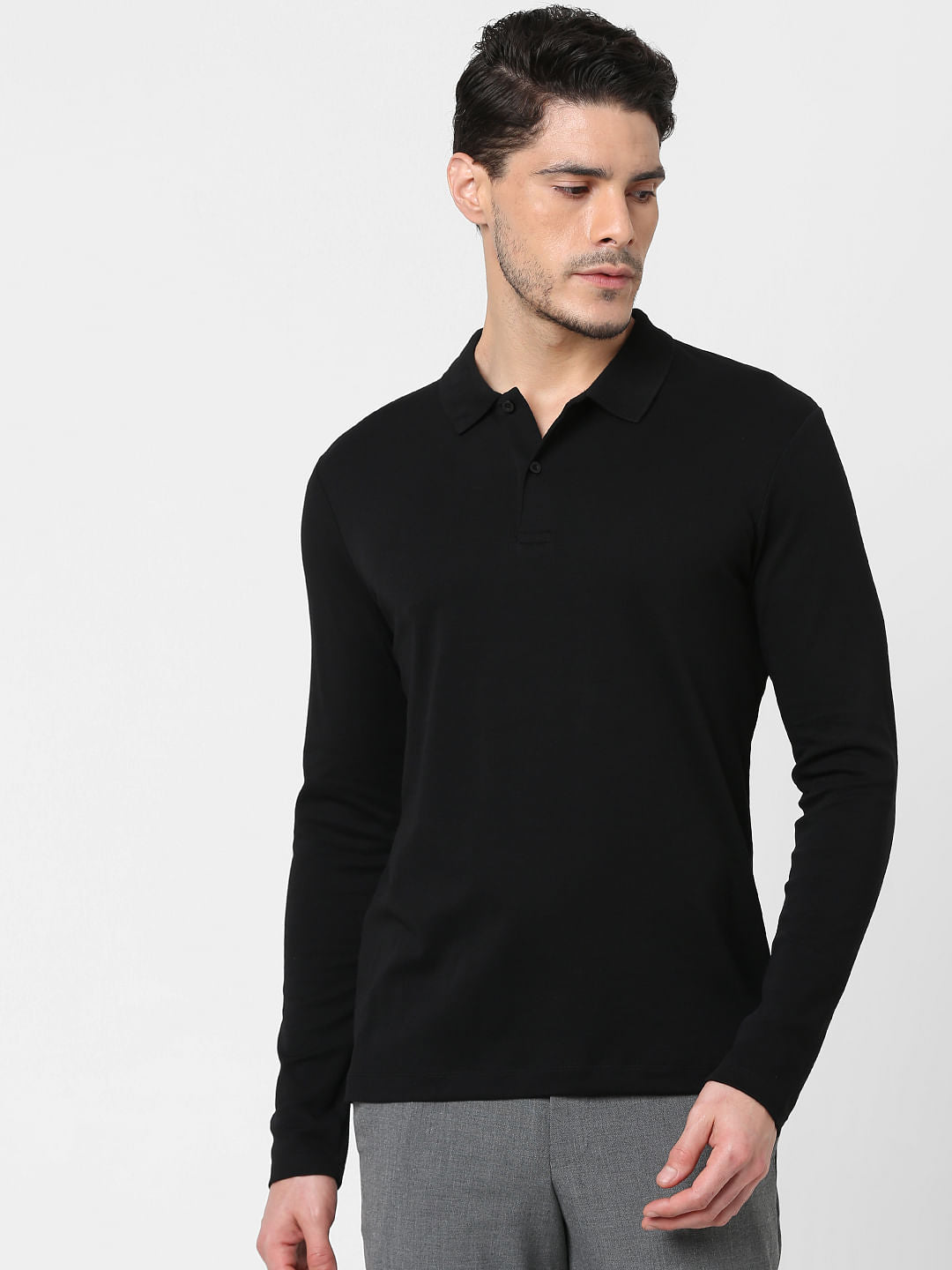 Black Polo Neck T-Shirt