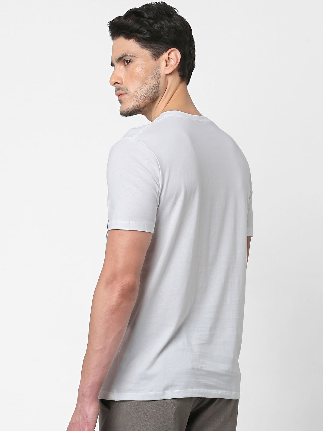 White Graphic Print Crew Neck T-Shirt