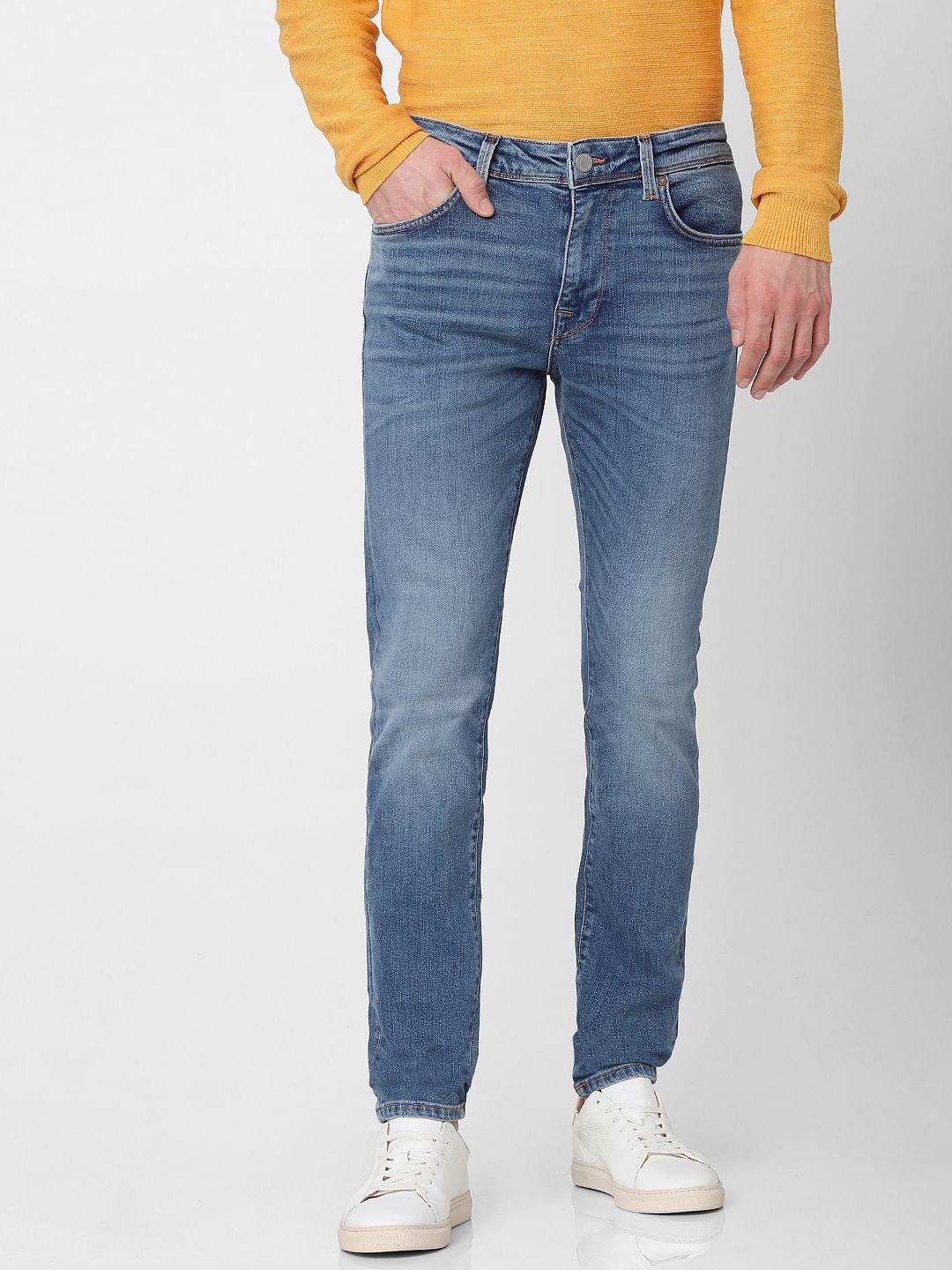 Light Blue Leon Mid Rise Slim Fit Jeans