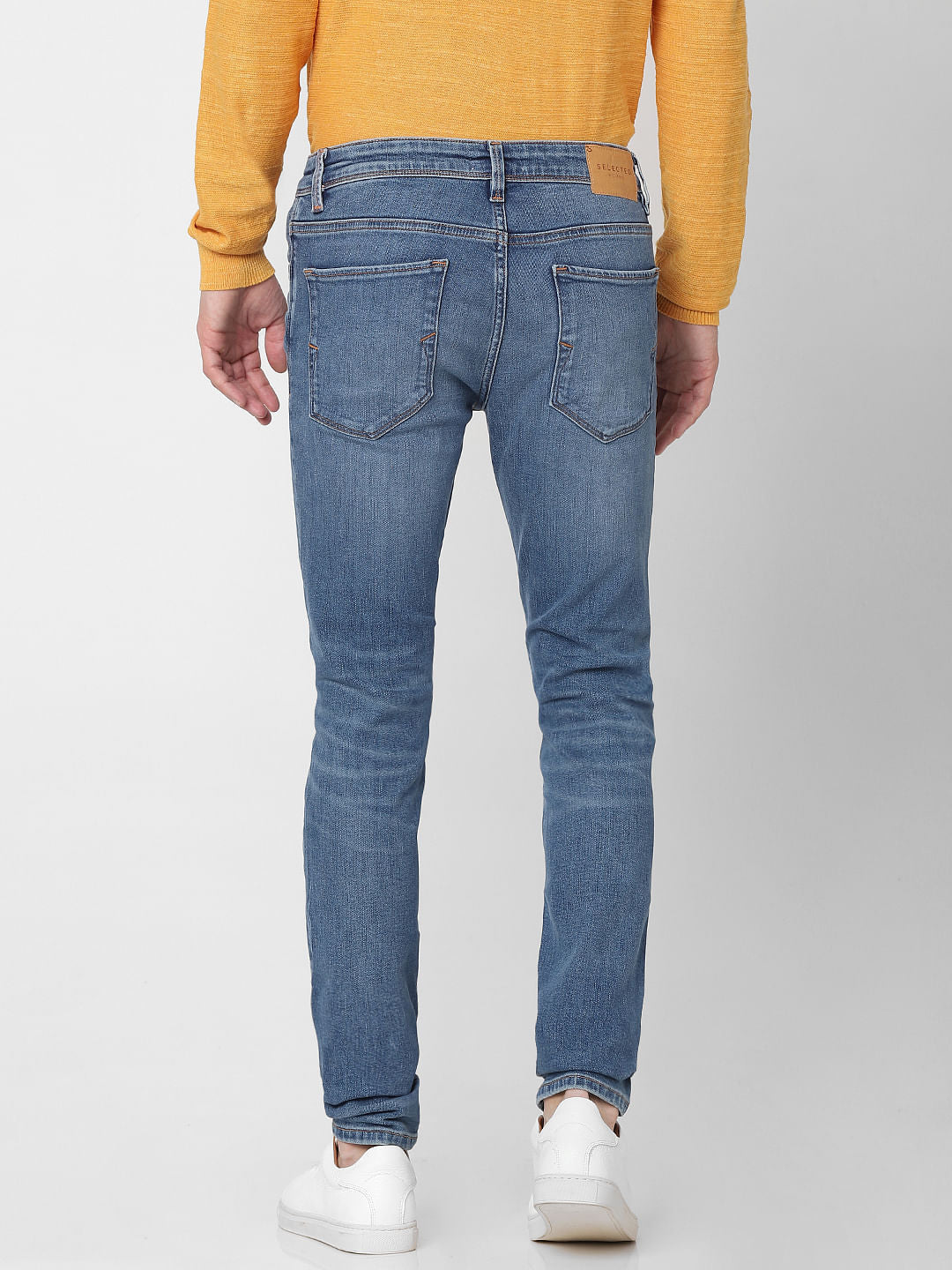 Light Blue Leon Mid Rise Slim Fit Jeans