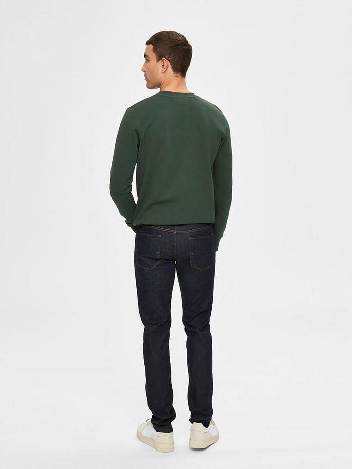 Dark Blue Leon Mid Rise Slim Fit Jeans