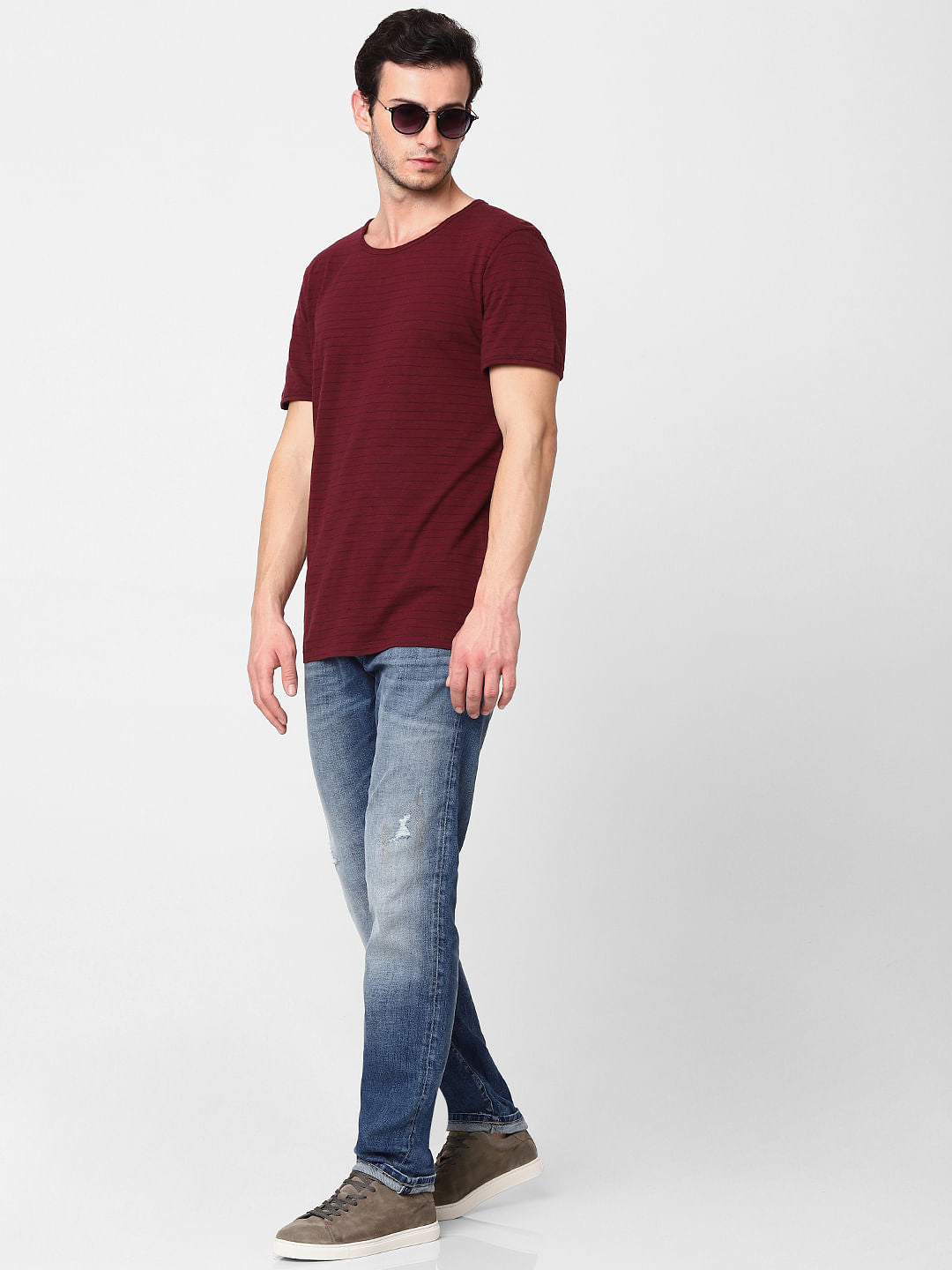 Dark Blue Leon Mid Rise Slim Fit Jeans